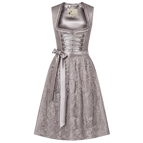 Robe Dirndl ajustée pour morphologie variée ensemble traditionnel gris taille 38