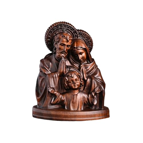 BGCarvedGrace Holy Family Wooden Statue