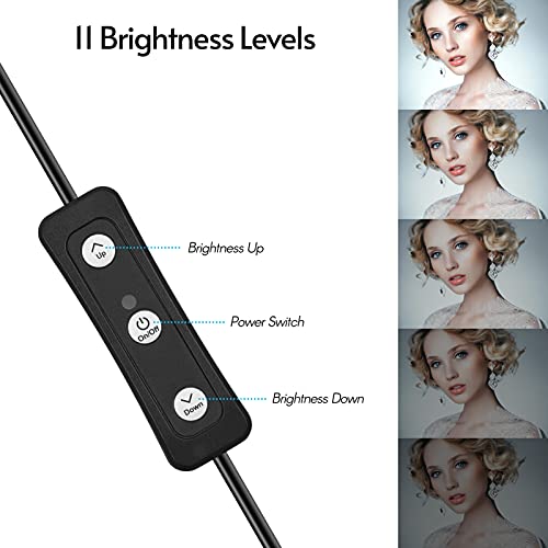 Duotar Kit de iluminação de videoconferência USB com 2 * luzes de vídeo LED 5600K reguláveis + 2 * t
