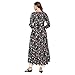 Tissu Women's Rayon Black & Pink Floral Printed A-Line Kurta 2194_Black_8XL