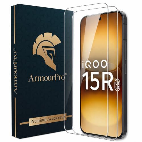 Image of ArmourPro 3D Borderless Tempered Glass for iQOO 15R, Set of 2 HD Clear Screen Protectors with 3D Curved Edges, 9H Hardness, Oleophobic Coating, Case Friendly
