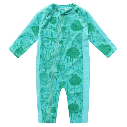 Baby Swimsuit UPF 50+ Sun Protection One Piece Zipper Beach Swimwear for Little Boys Girls Toddler