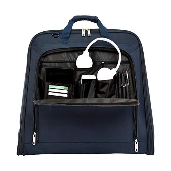 Amazon Basics Garment Bag, 40-Inch, Navy Blue, Solid - Image 3
