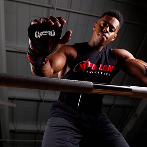 Legendary Workout Gym Pads - The Alternative To Workout Gloves For Men Or Women - Universal Weight Lifting Grip Pad With 4 Fingers - Calisthenics Bodybuilding Glove #TOP1