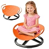 Cioquli Sensorischer Drehstuhl für Kinder, Karussell Drehstuhl Autismus, 360° Drehbarer Kinderstuhl, Training Physische Koordination, Autismus Sensorik Spielzeug für Jungen Mädchen, Orange