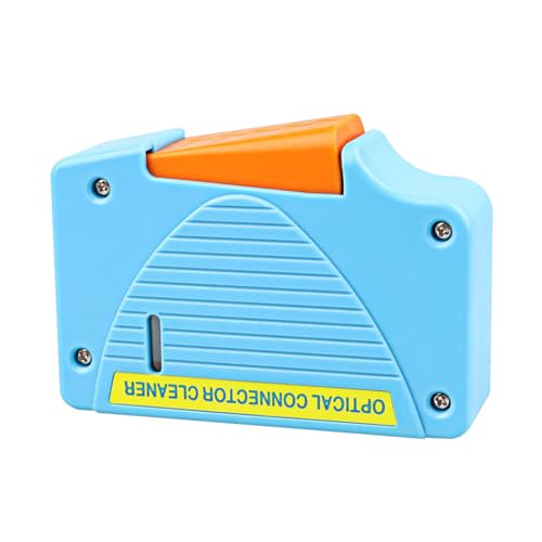Buacoz Fiber Optic Cleaning Box, Cassette Type Cleaner for LC/SC/FC/ST Connectors, Optical Connector Ferrule End Face Wiping Tool – Cleaning Times Approximately 550 Times (Blue)