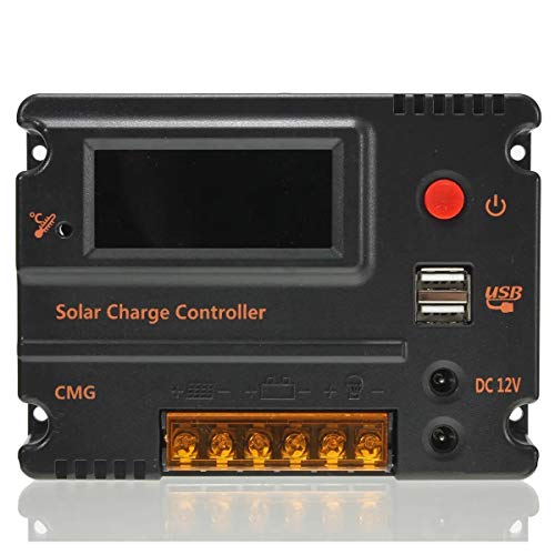 Joy MacPherso 20A 12V-24V LCD Display PWM Solar Panel Regulator Charge Controller with USB Port Generator For Garden Roads