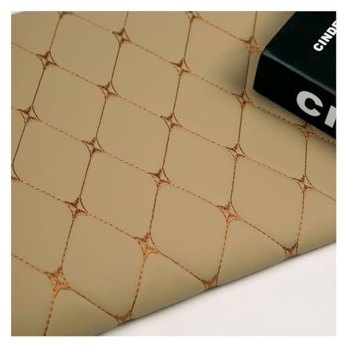 Tissu cuir simili souple beige 1.4x3m pour l'ameublement de chaise