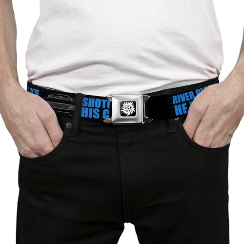 Buckle-Down Męski pas Seatbelt Buckle Belt, wielokolorowy, 1,0" szerokość 50-96 cm długości, wielokolorowa, 1.0" Wide - 20-36 Inches in Length