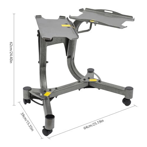 Support d'haltères mobile pour s'entraîner dans le salon - Range-poids compact 100 kg en métal - 2