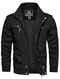CRYSULLY Men's Lightweight Zip Up Jacket Fall Winter Warm Casual Stylish Cargo Coats Sportswear Bomber Jackets