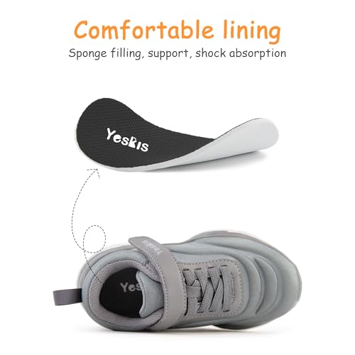 YESKIS Kids Light Up Sneakers for Boys Girls Running Tennis Shoes Lightweight Breathable Led Flashing Fizzzy Athletic Sport, Little Kid and Big Kid3