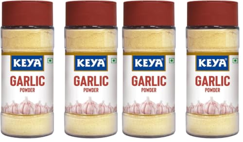 Image of Keya Garlic Powder | 100% Pure Lehsun Powder | Ready to use | Sourced From Whole | Zero added Colours, Fillers, Additives & Preservatives | 55 gm | Pack of 4