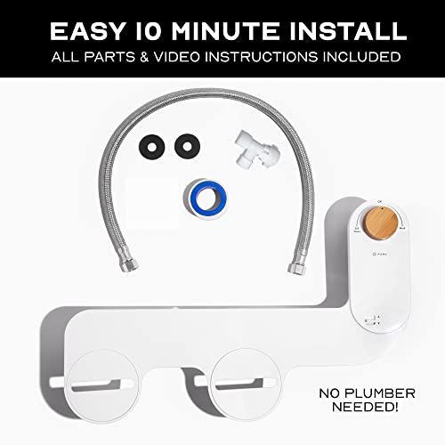 Puro Bidet Attachment For Toilet With Adjustable Water Pressure And Angle Controls | Uses Fresh Water | Real Bamboo Knob | Modern Bidet Attachment For Your Toilet Seat | Easy 10 Min Install #TOP4