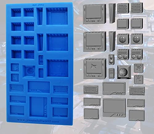 Moules en silicone control panels pour modélisme et décors de science-fiction