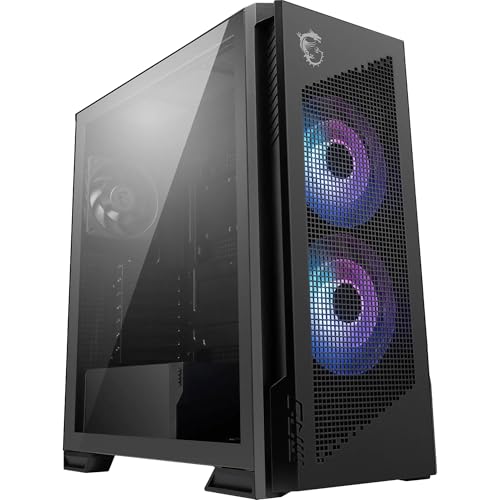 MSI MPG Velox 300R PZ – Torre Gaming ATX con Panel Mesh, Alto Flujo de Aire, Ventiladores ARGB, USB-C, Soporte GPU Vertical, Cristal Templado – Chasis Premium para PC Gaming