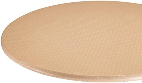 Miles Kimball Original Elasticized Vinyl Table Cover with Fleece Backing in 3 Sizes, Reusable Sand
