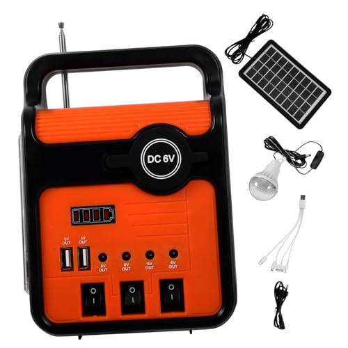 LOORGVEL Generador Solar Portátil con Panel Solar y Batería Recargable Sistema de Energía para y Camping Cargador USB para Exterior Kit Completo para Jardín