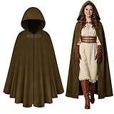Ya en mundofriki.es: AOOWU Medieval con Capucha, Medieval Renacimiento Traje con Diseño de Hebilla de Metal, Estilo de Corte Retro para Capa Halloween para Cosplay, Capa Disfraz Halloween para Carnaval Fiesta Cumpleaños