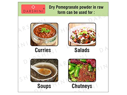 Image of Darshini Anardana Powder 200 gm - Dry Pomegranate Seeds Powder | Organic Tangy Flavor Spice for Cooking, Chutneys, Curries, Chaats & Marinades | No Preservatives (Pack of 2 x 200g)