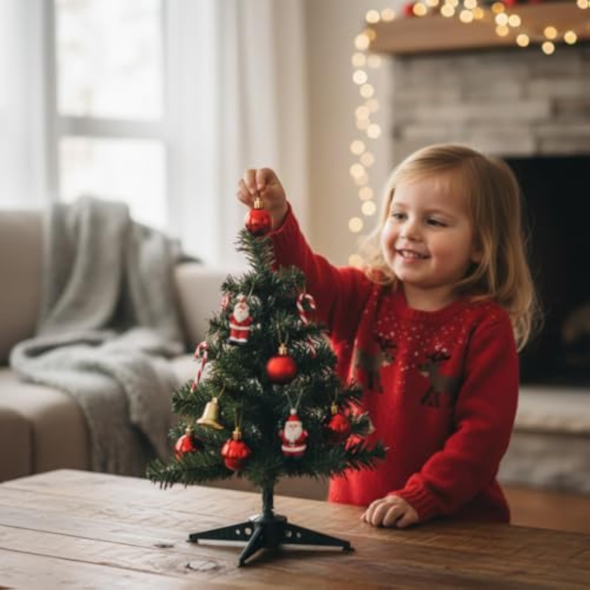 Mini Christmas Tree with Set of 10 Decorative Accessories
