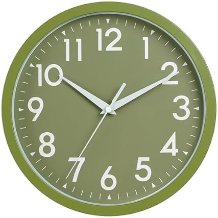 DAXSMY Wall Clock Analog 10 Inch Simple Silent Non Ticking Battery Operated Modern Decorative for