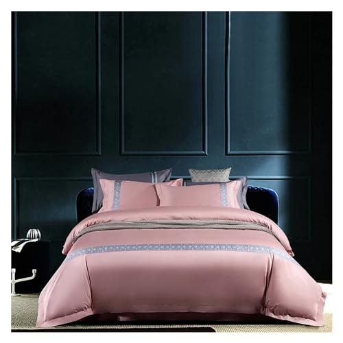 Parure de lit 600TC en coton supérieur luxe avec drap plat pour grand lit queen et king size