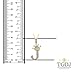 TGDJ 10K Yellow Gold Crown Diamond Pendant - Small Pave Crowned Initial Letters from A to Z - Gold Stamped Fine Jewelry - Gift for Men & Women for All Occasions - 1.5” (Letter J)