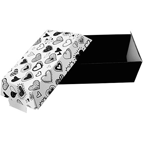 Bestlivings Haustiersarg, Tiersarg in vers. Größen, aus Wellkarton (biologisch abbaubar) - Tiersarg Bedruckt S - 200x125x95mm - Design: Herzen