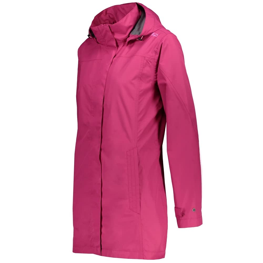 CMP Damen Lange Ripstop-regenjacke für Damen Regenparka | Garantiert Schutz vor Regen, Verschweisste Nähte, Kompakte Verstauung, Bewegungsfreiheit einzubüßen