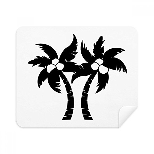Black Coconut Tree Outline Cleaning Cloth Screen Cleaner 2pcs Suede Fabric