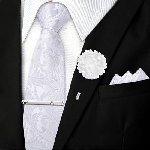 Image of DiBanGu Silk Zipper Ties for Men, Formal Pre-tied Necktie | Adjustable Tie,6PCS,Various Design Styles,Jacquard Woven,Skin-friendly,Practical Gift,Great for Wedding Party,Business Formal