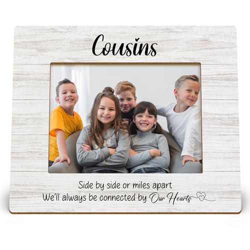 DIENADFX Cousin Picture Frames Best Christmas Cousin Gifts for Women Men Kids Long Distance Gifts for Cousins Female Cousins Photo Picture Frame for 5x7 Photos