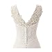 UMJIGF Wedding Bridmaid Bridal Gown Fashion V-Neck Lace Bridal Vintage Elegant Wedding Evening,White-22W