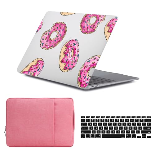 Funda MacBook Pro 15 para cafetería y oficina maletín rígido Donut Rosa A1990 A1707