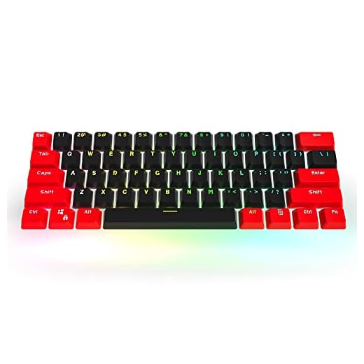 (Only Sell Keycaps) HYSSP Red and Black Keycaps 60 Percent, OEM Profile Custom keycaps Set with Key Puller, Suitable for Cherry MX Switch RK61/SK61/GK61/Ducky one 2 Mini Gaming Keyboard