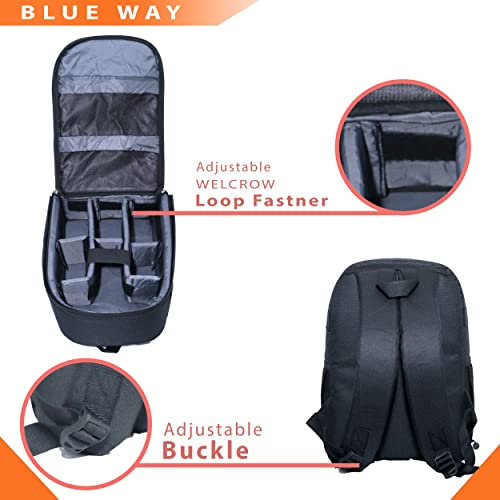 Image of BLUEWAY | Waterproof Camera Bag with Compartment For Accessories | Durable Strong And Lightweight DSLR Bag | Can Carry Case Lens Accessories for All DSLR Cameras | (Black) 24 Liters
