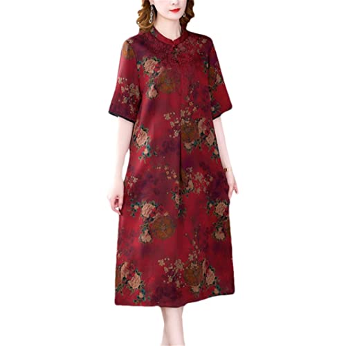Robe de soirée style chinois vintage robe midi ample grande taille