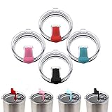 Koogel Tumbler Replacement Lids,4 Pcs 30oz Spill-proof Splash Resistant Lids Covers for Tumblers Cups