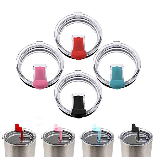 Koogel Tumbler Replacement Lids,4 Pcs 30oz Spill-proof Splash Resistant Lids Covers for Tumblers Cups
