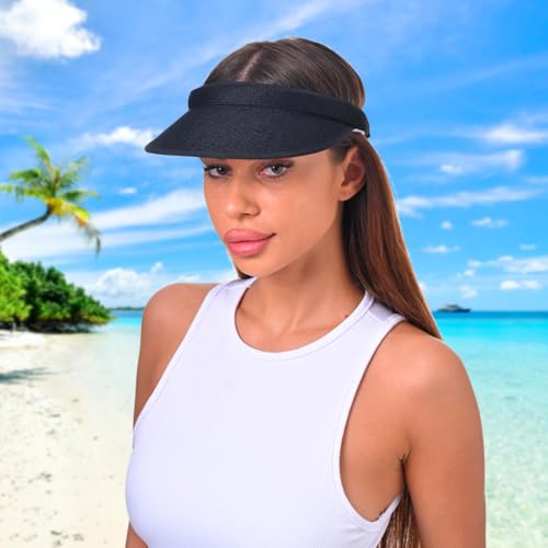 Image of 3 Pieces Clip On Visors Women Men Visor Sun Hats Hat Outdoor Sports Golf Beach Travel Tennis Cap