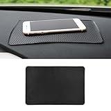 Car Dashboard Anti-Slip Silicone Pad, 7.87'' x 5.12'' Black Grid Sticky Adhesive Mat, Car Grasping Pad, Multifunctional Gripping Mat for Phones, Keys, Sunglasses, Coin, Electronic Devices (20×13 CM)