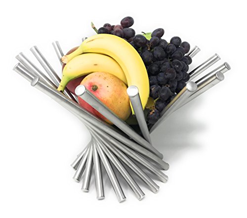 Modern Fruit Bowl, Stainless Steel Kitchen Basket, Large Orange Fruit Holder In Silver By Homesimple #TOP6