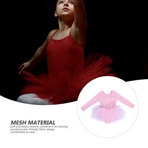 KESYOO Collant de Balé Feminino Com Saia de Manga Curta Dança Ginástica Bailarina Roupa de Balé Vest