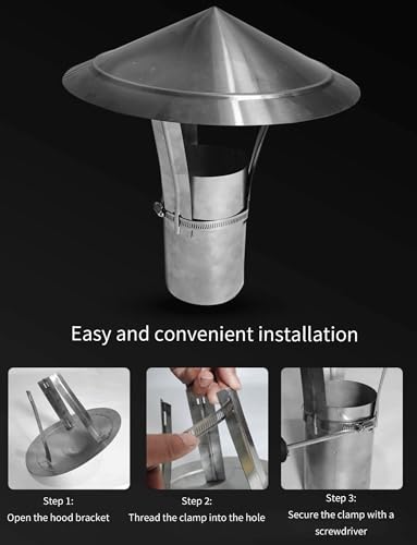 Chapeau de cheminée inox 6 cm pour conduit de poêle