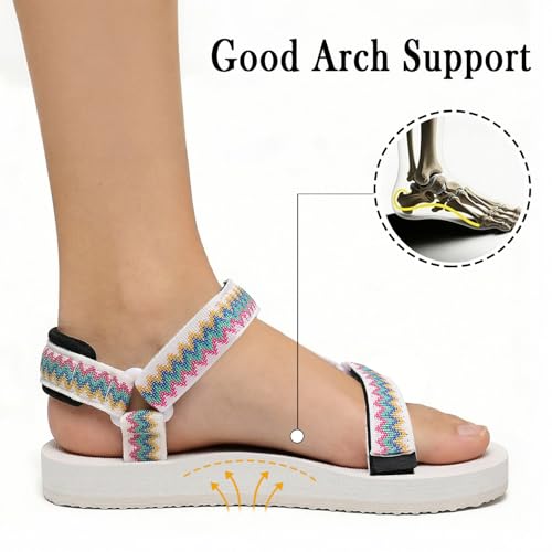 Image of Sport Walking Water Sandals for Women with Arch Support & Adjustable Straps Platform Sandals Women Height Increase