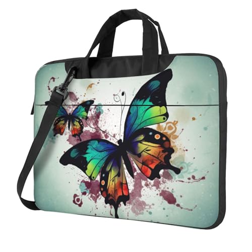 Bolsa artística mariposa para laptop unisex miniatura 1