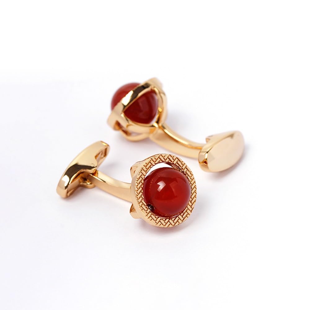 Gemelos de Camisa de Esmoquin clásicos de Oro Rojo para Boda, Novio y Negocios.