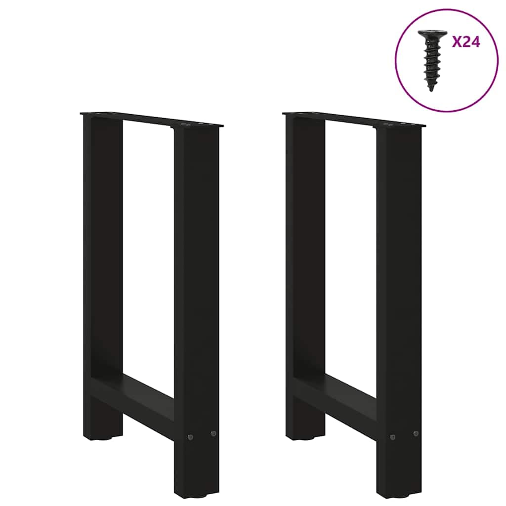 Gambe per tavolo da pranzo nere in acciaio, 2 pezzi, 50 x 72-73 cm
