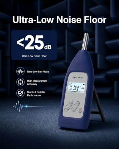Image of CRY2831 Class 2 Sound Level Meter, 29-138dB, Calibration Certificate | IEC 61672-1:2013 Class 2, A /C /Z Weighting, F /S Time Weighting, 20Hz-12.5kHz, Industrial Noise Measurement